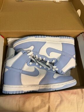 Nike Women’s High Top Sneakers — White and Light Blue